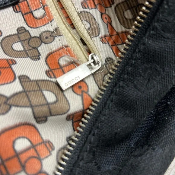 Gucci GG Black Monogram Backpack with Web Stripe - Picture 13 of 13